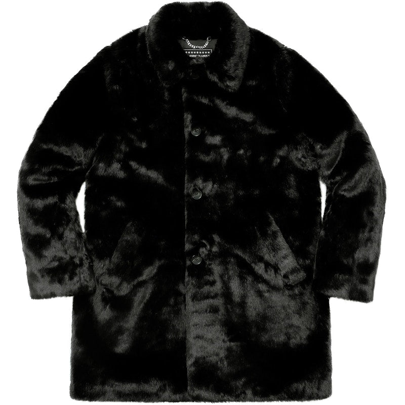 Supreme Hysteric Glamour Fuck You Faux Fur Coat Black