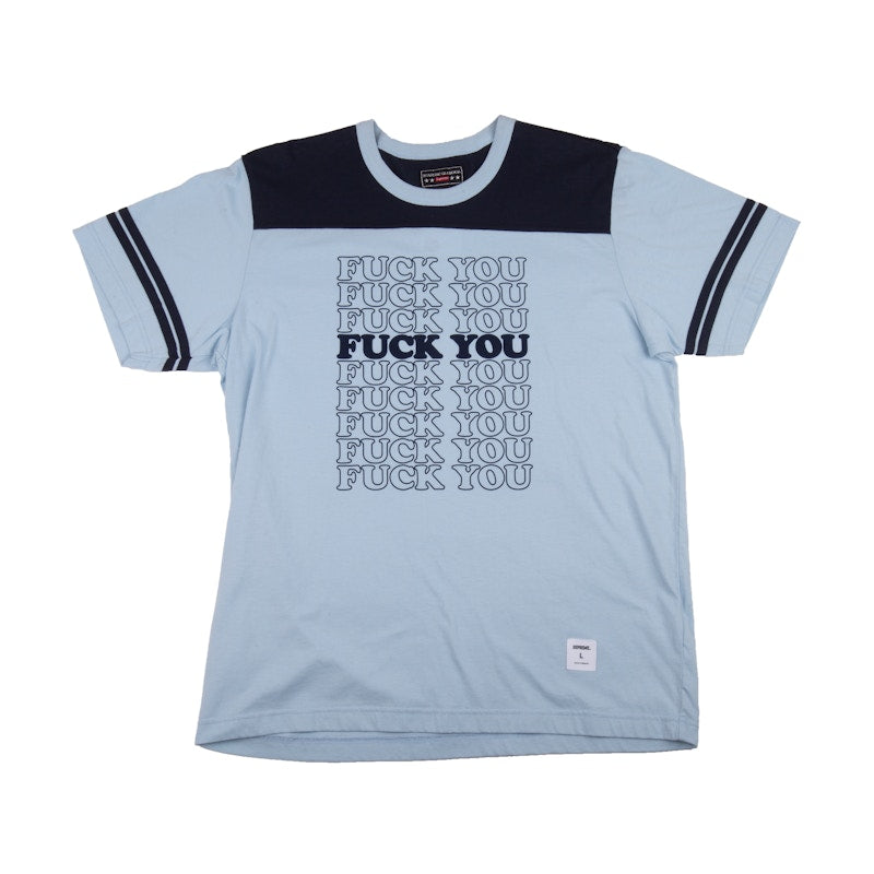 Supreme Hysteric Glamour Fuck You Football Tee Light Blue