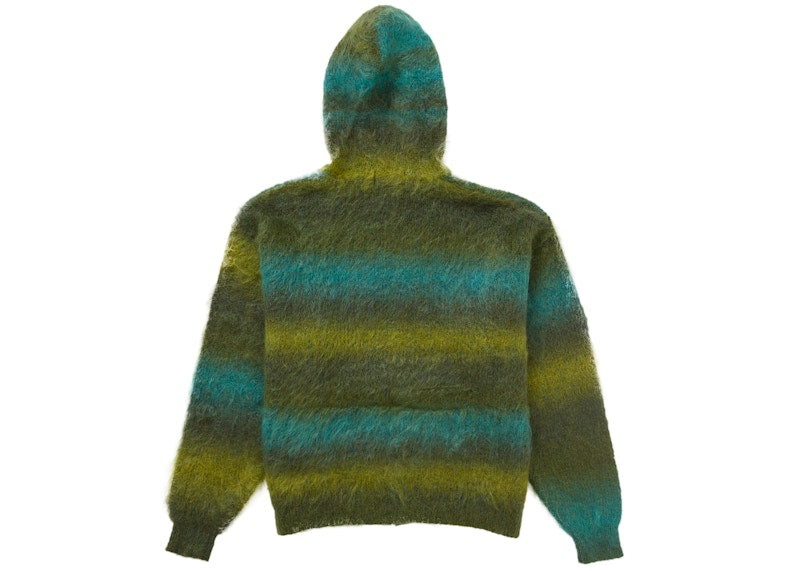 Supreme Hysteric Glamour Mohair Zip Up Hooded Sweater Olive