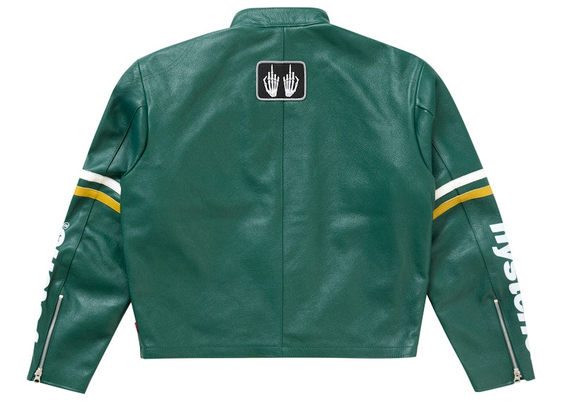 Supreme Hysteric Glamour Vanson Leather Jacket Green