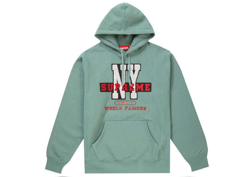Supreme NY Hooded Sweatshirt Dusty Teal