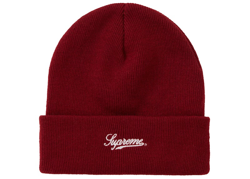 Supreme NY Patch Beanie Burgundy
