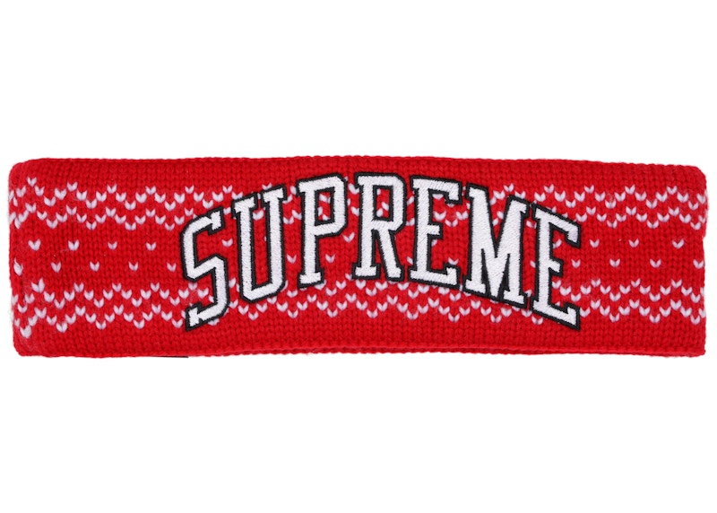 Supreme New Era Arc Logo Headband (FW17) Red