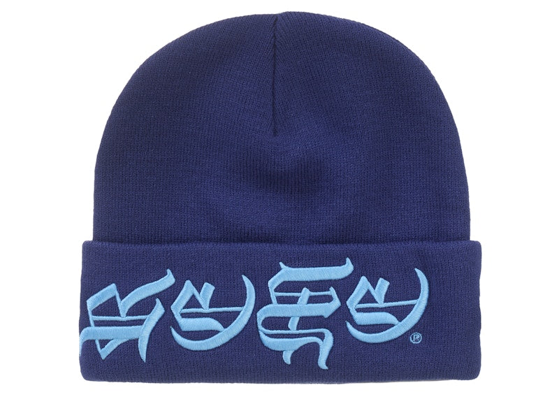 Supreme New Era Blackletter Beanie Washed Navy