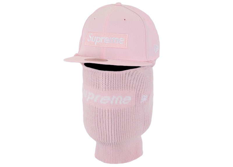 Supreme New Era Box Logo 59Fifty Balaclava Cap Light Pink