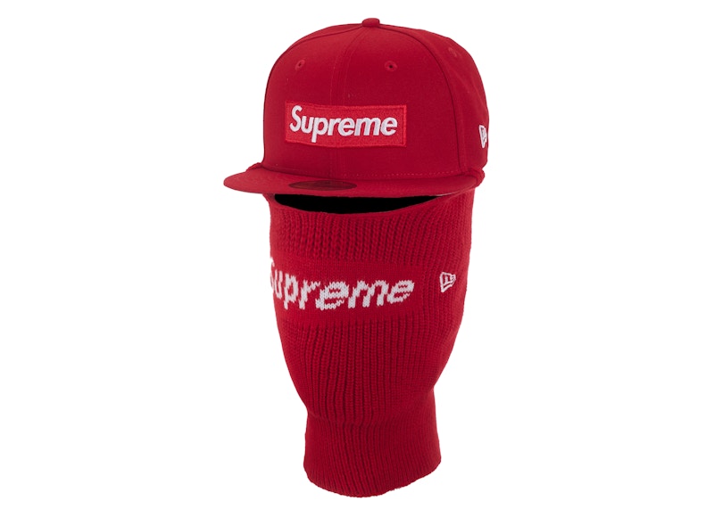 Supreme New Era Box Logo 59Fifty Balaclava Cap Red