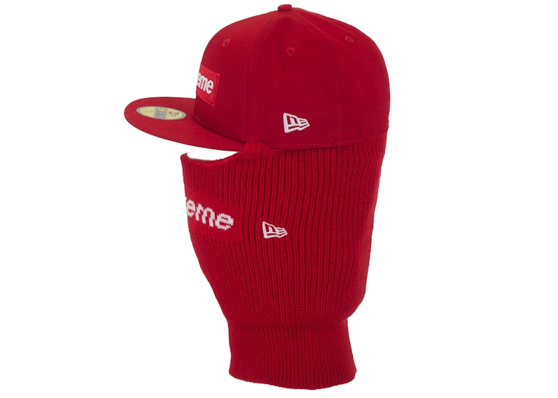 Supreme New Era Box Logo 59Fifty Balaclava Cap Red