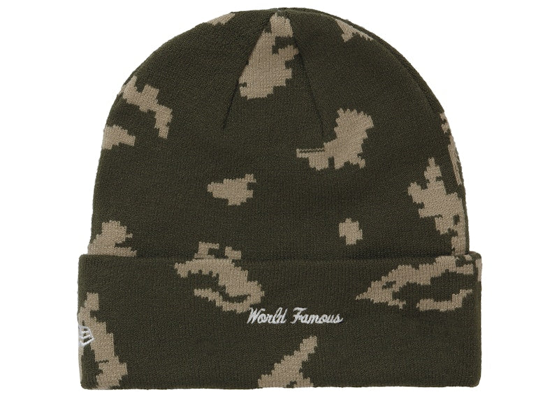 Supreme New Era Box Logo Beanie (FW21) Olive Russian Camo