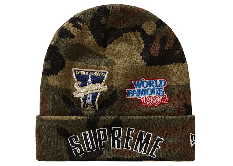 Supreme New Era Championship Beanie Woodland Camo