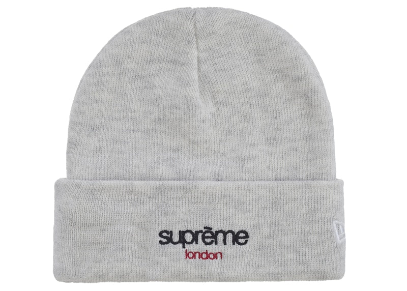 Supreme New Era Classic Logo Shop Beanie Ash Grey