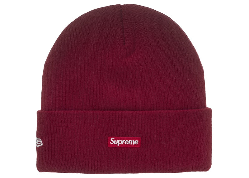 Supreme New Era Classic Logo Shop Beanie Dark Red