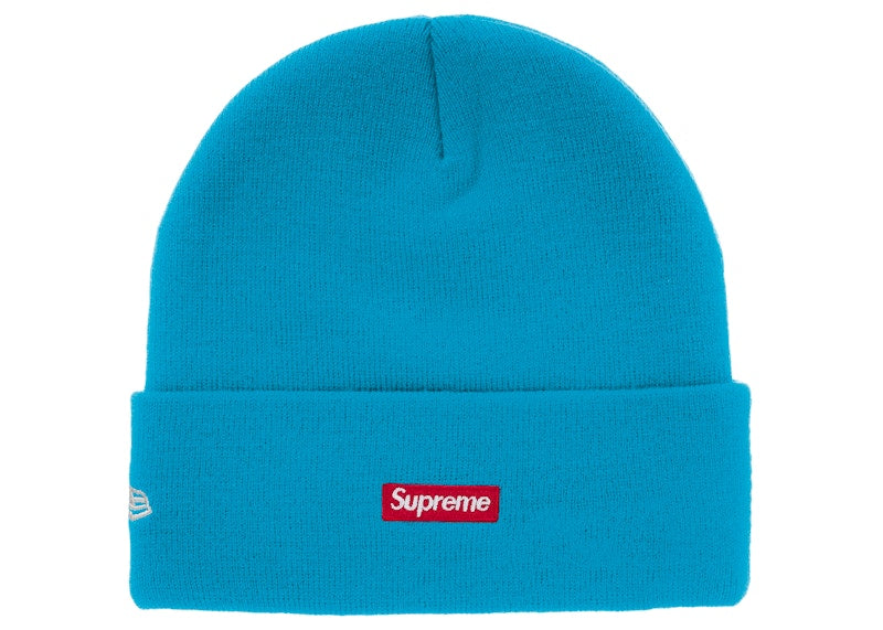 Supreme New Era Classic Logo Shop Beanie Light Blue