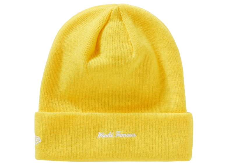 Supreme New Era Cross Box Logo Beanie Lemon