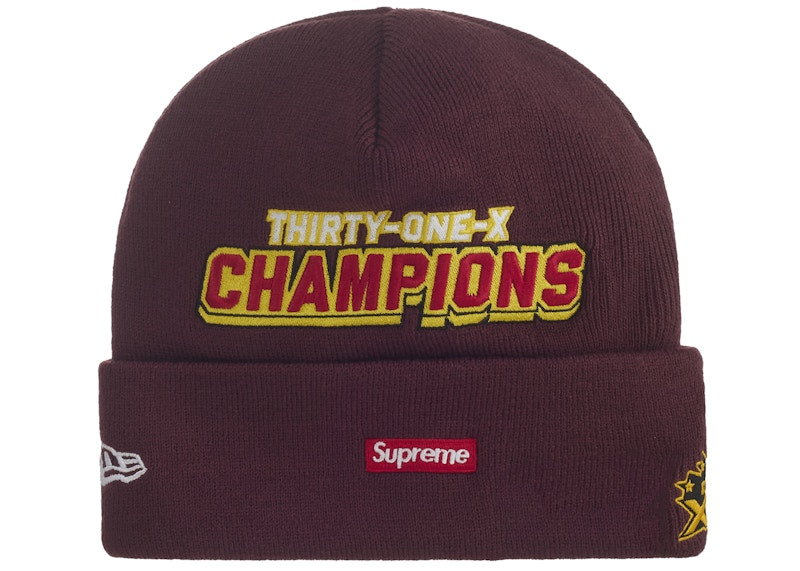 Supreme New Era Football Beanie Red