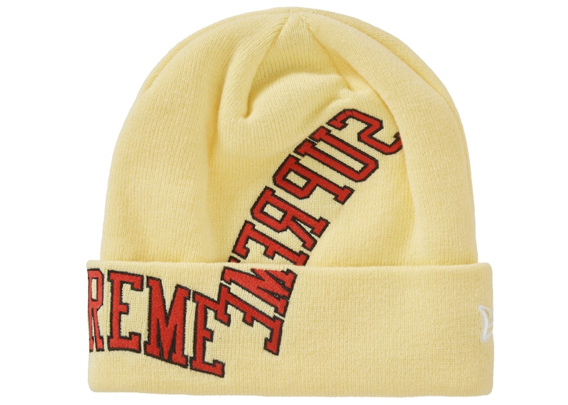 Supreme New Era Multi Arc Beanie Pale Yellow