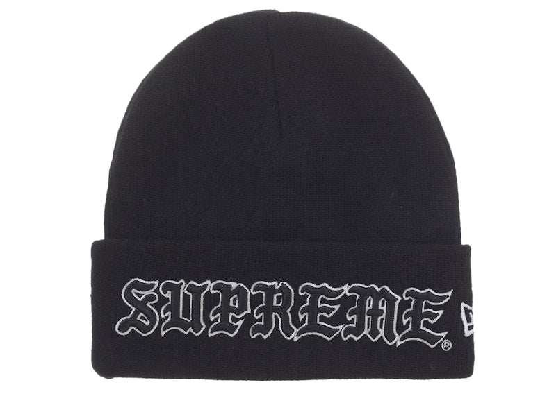 Supreme New Era Old English Beanie Black