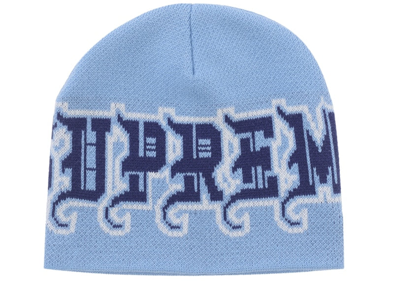 Supreme New Era Outline Beanie Light Blue