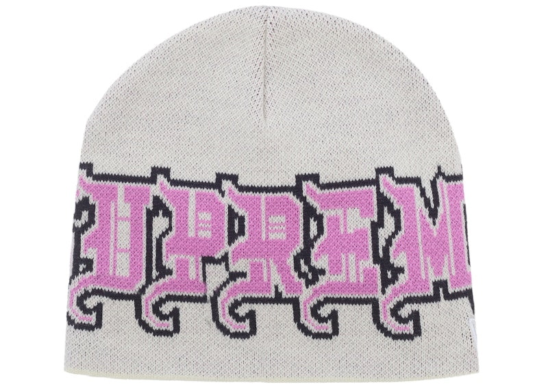 Supreme New Era Outline Beanie White