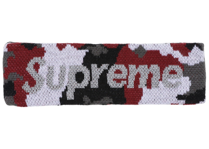 Supreme New Era Reflective Logo Headband (FW 17) Red Camo