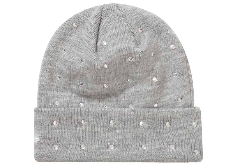 Supreme New Era Rhinestone Beanie Heather Grey
