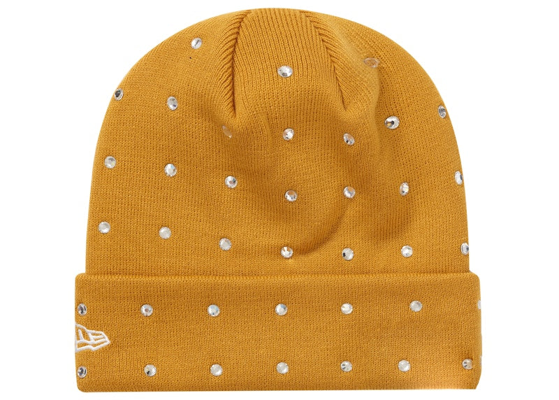 Supreme New Era Rhinestone Beanie Light Mustard