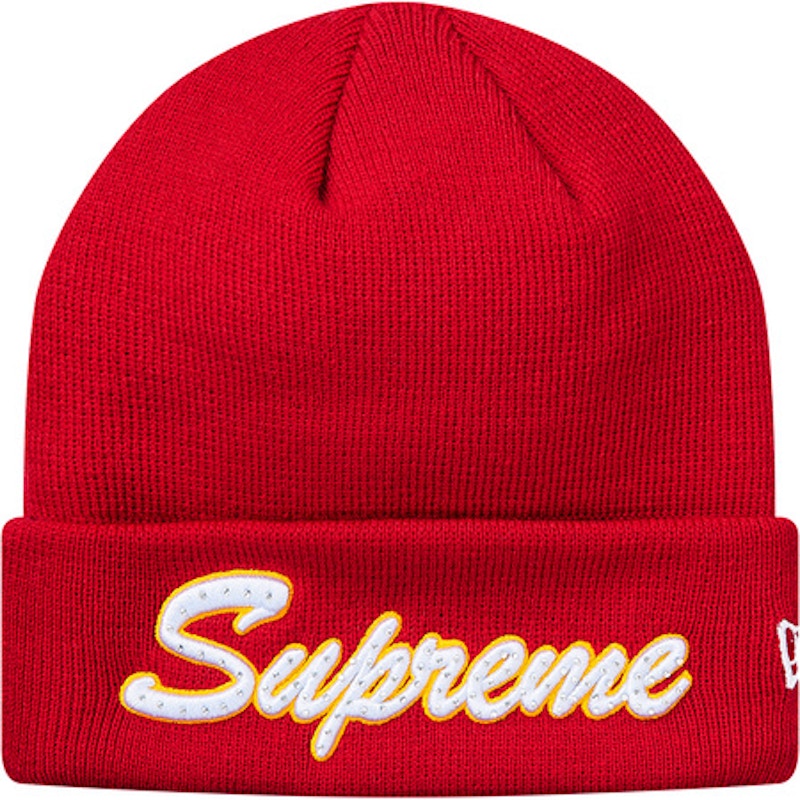 Supreme New Era Script Beanie (FW18) Red