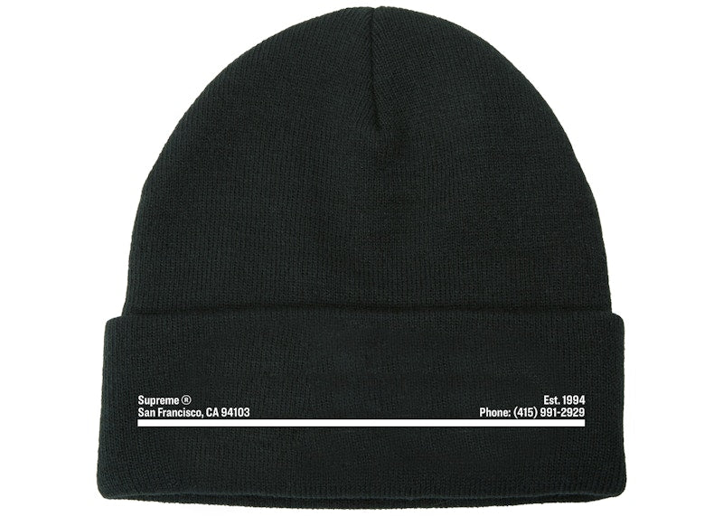 Supreme New Era Shop Beanie Black San Francisco