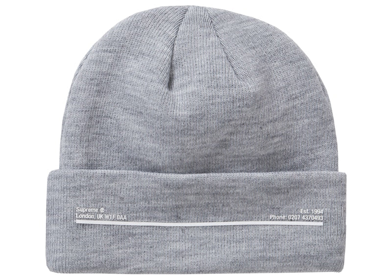 Supreme New Era Shop Beanie Heather Grey London