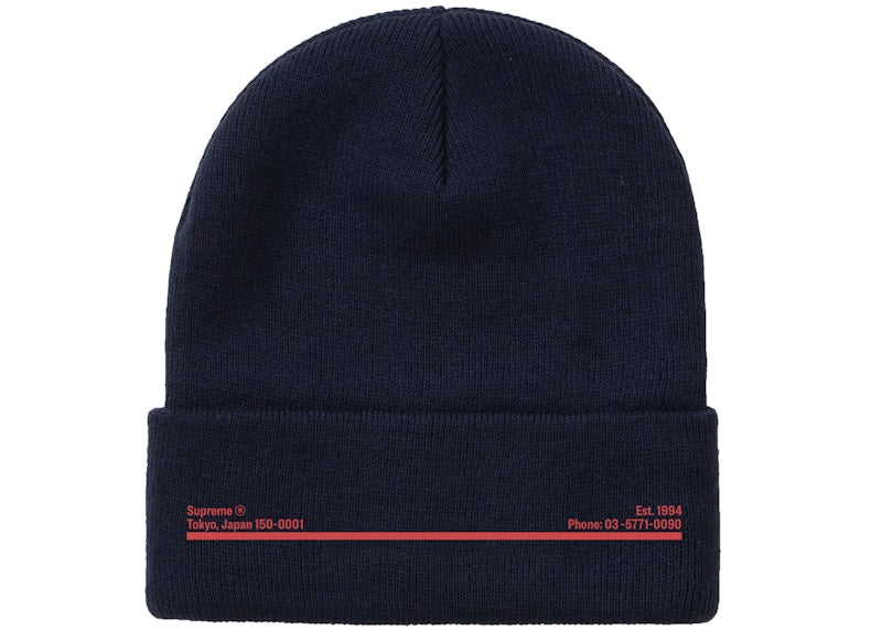 Supreme New Era Shop Beanie Navy Japan