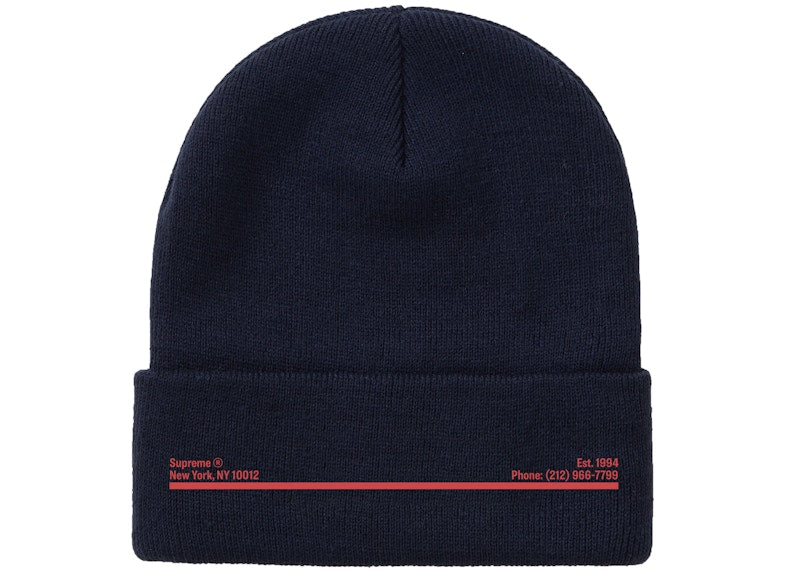 Supreme New Era Shop Beanie Navy New York City
