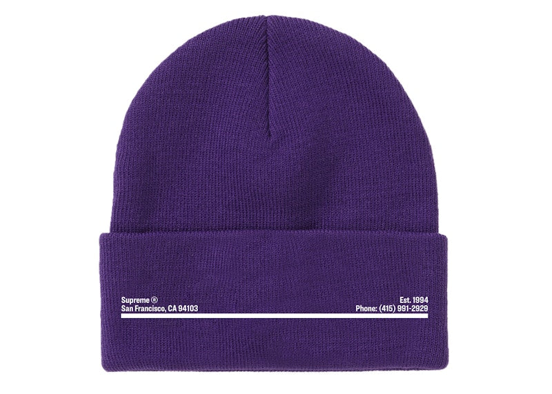 Supreme New Era Shop Beanie Purple San Francisco