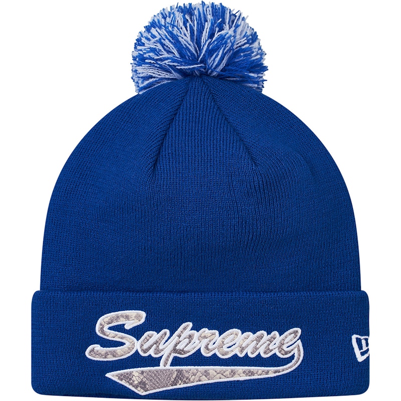 Supreme New Era Snake Script Beanie Royal