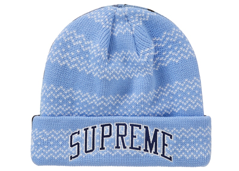 Supreme New Era Split Beanie Blue