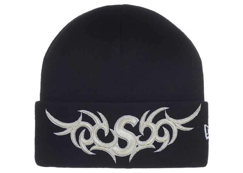 Supreme New Era Tribal S Logo Beanie Black