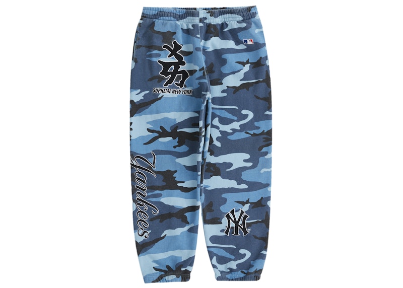 Supreme New York Yankees Kanji Sweatpant Blue Camo