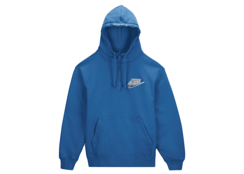 Supreme Nike Half Zip Hooded Sweatshirt Blue