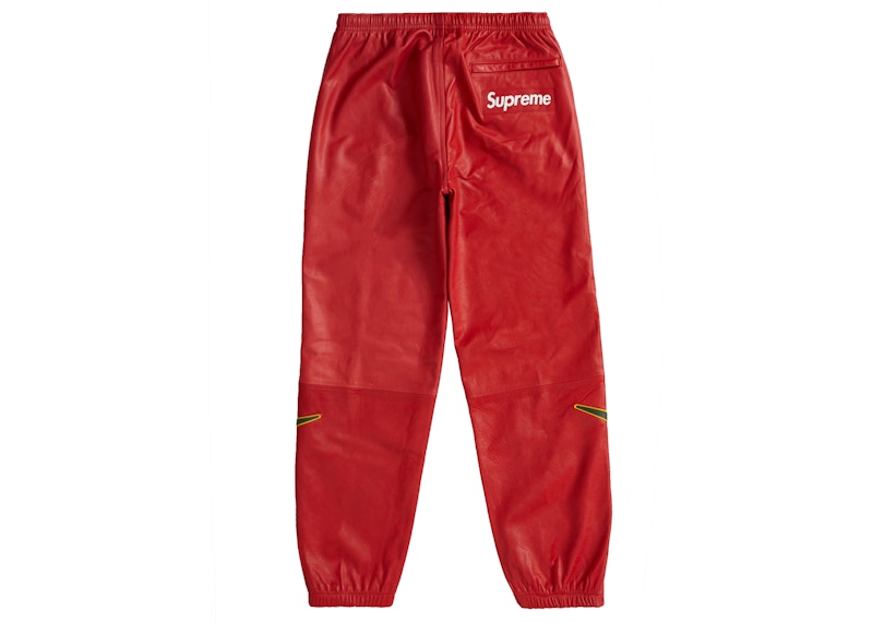 Supreme Nike Leather Warm Up Pant Red