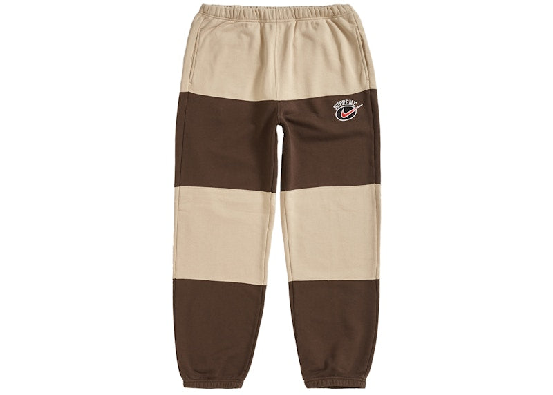 Supreme Nike Stripe Sweatpant Tan