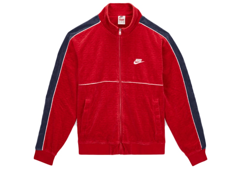 Supreme Nike Velour Track Jacket Red