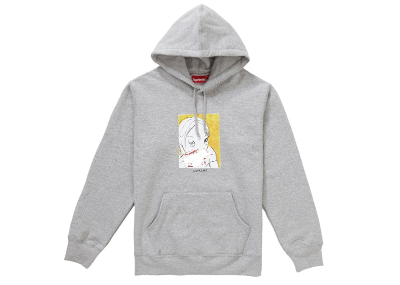 Supreme Nose Bleed Hooded Sweatshirt Heather Grey