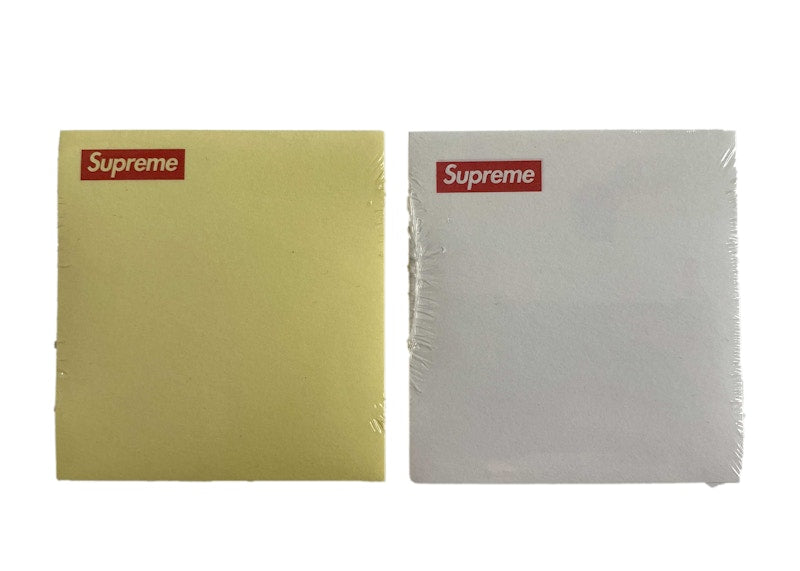 Supreme Notepad White & Yellow 2x Lot FW14 Season Gift White/Yellow