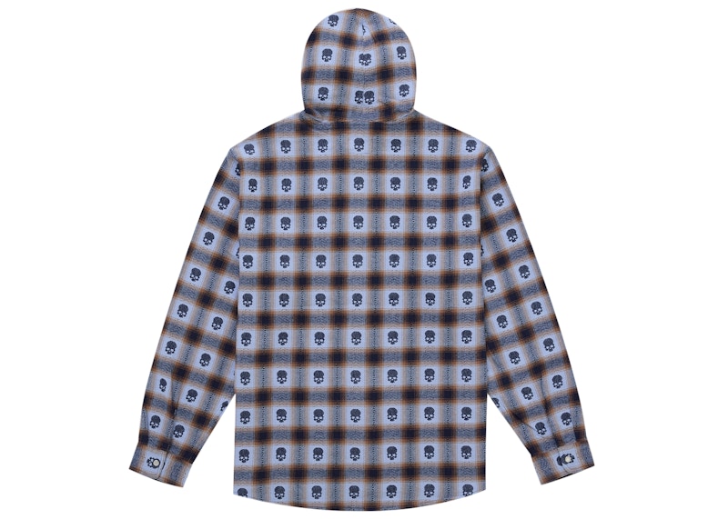 Supreme Number (N)ine Hooded Flannel Shirt Blue