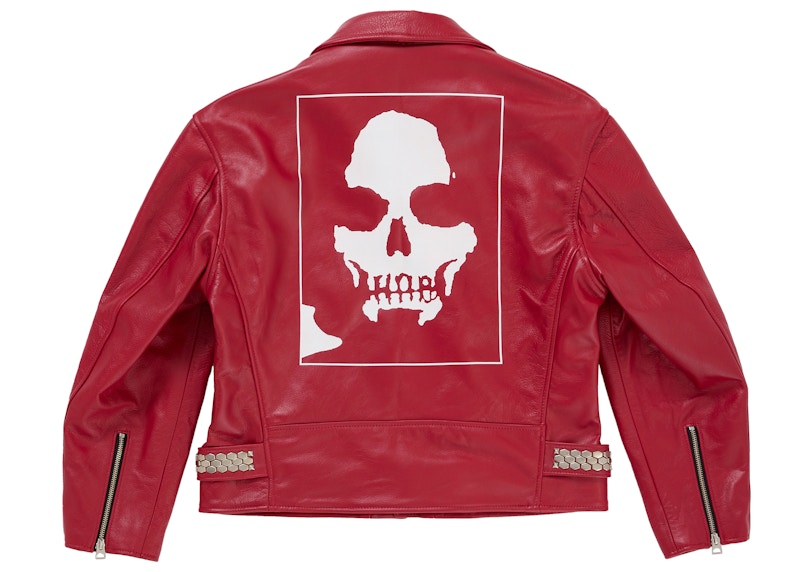 Supreme Number (N)ine Schott Perfecto Leather Jacket Red