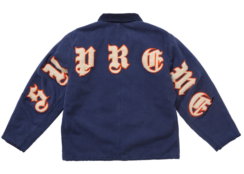 Supreme Old English Canvas Work Jacket Navy