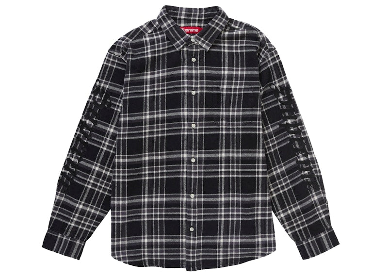 Supreme Old English Plaid Flannel Shirt Black