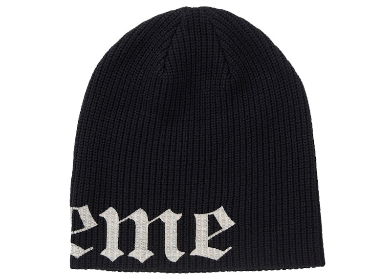 Supreme Old English Printed Beanie Black