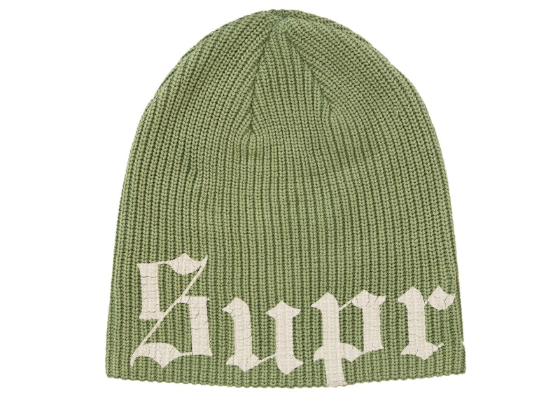 Supreme Old English Printed Beanie Green