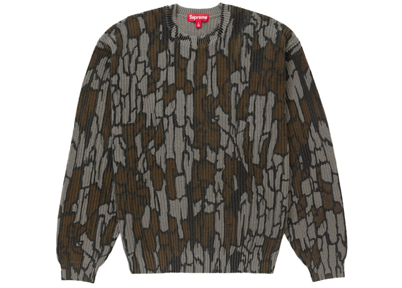 Supreme Old English Printed Sweater Mossy Oak Trebark Camo