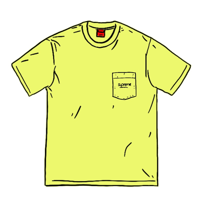 Supreme Overdyed Pocket Tee (SS20) Bright Yellow