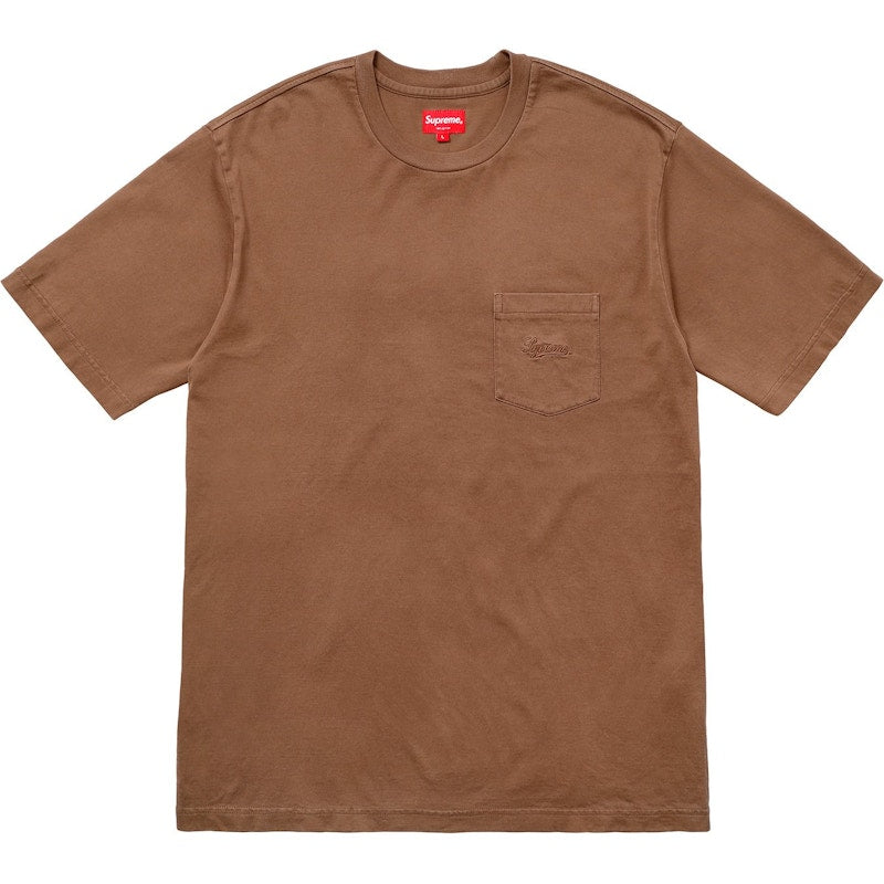 Supreme Overdyed Pocket Tee Washed Brown